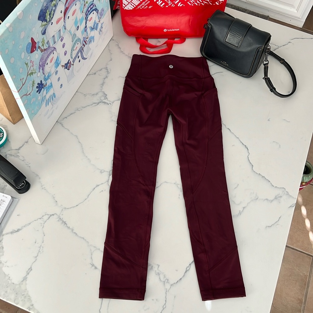 Lululemon All the right places *Luxtreme*  23” size 2 burgundy